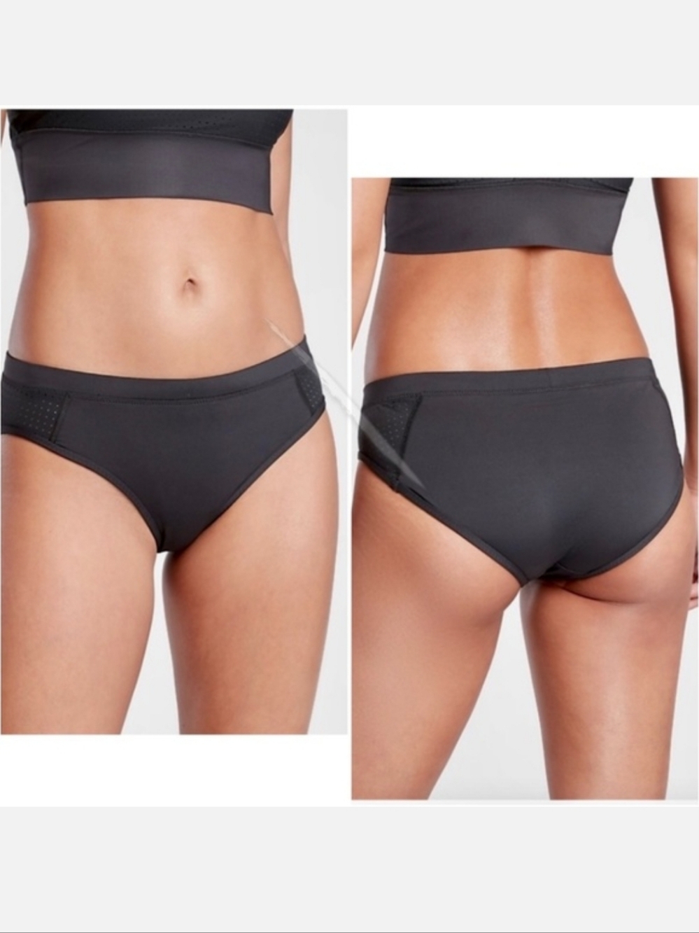 Athleta Cross train Black Swim Bottom M Drawcord Waist